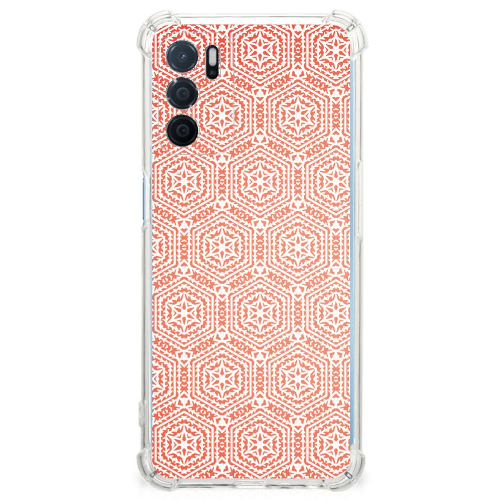 OPPO A16 | A16s | A54s Doorzichtige Silicone Hoesje Pattern Orange