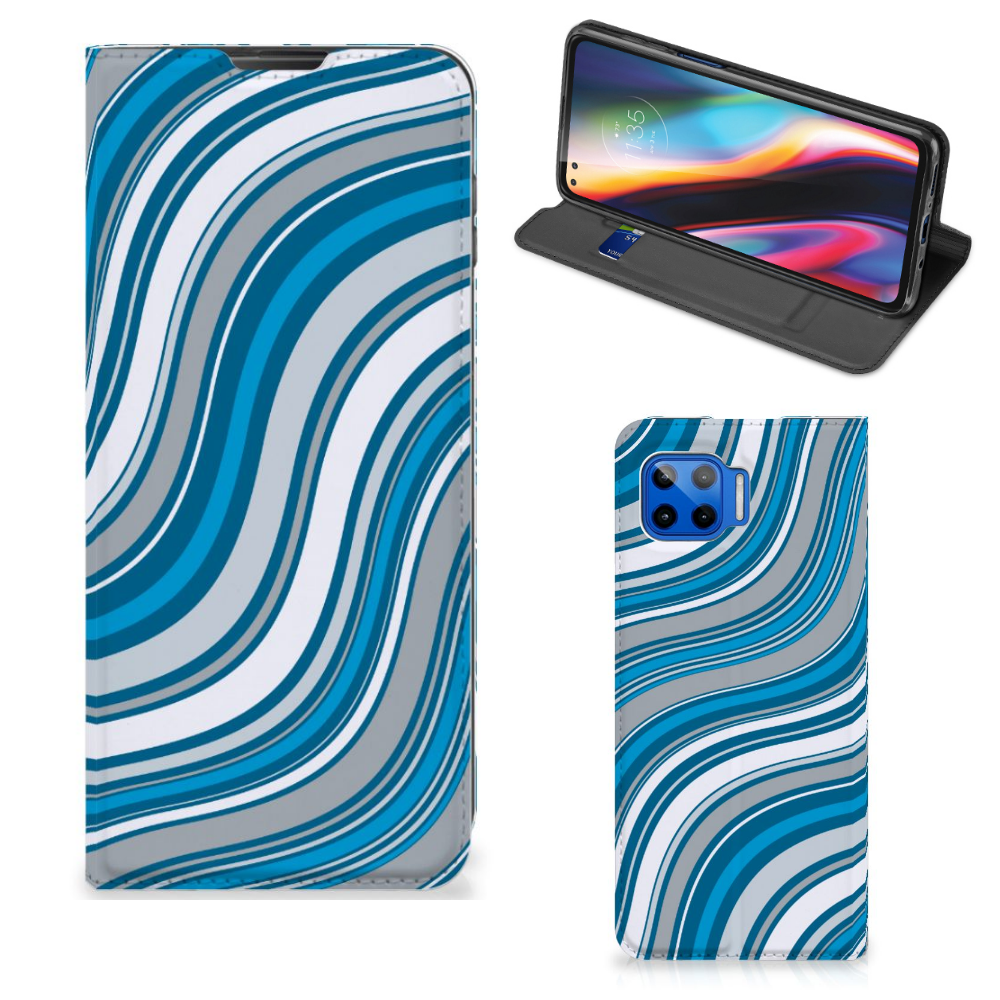 Motorola Moto G 5G Plus Hoesje met Magneet Waves Blue - B2C Telecom