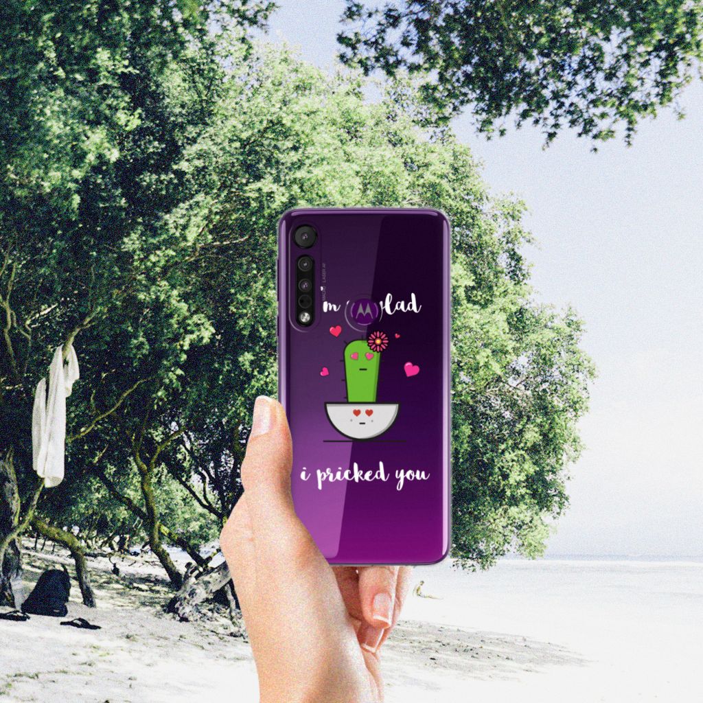 Motorola One Macro Telefoonhoesje met Naam Cactus Glad B2C Telecom