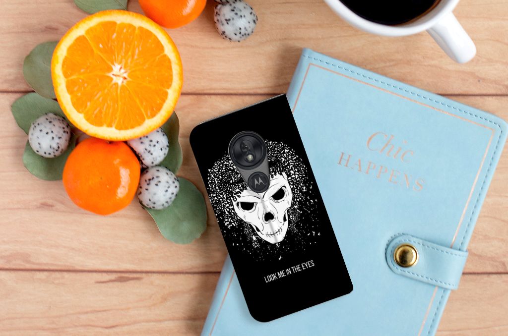 Mobiel BookCase Motorola Moto G7 Play Skull Hair - B2C Telecom