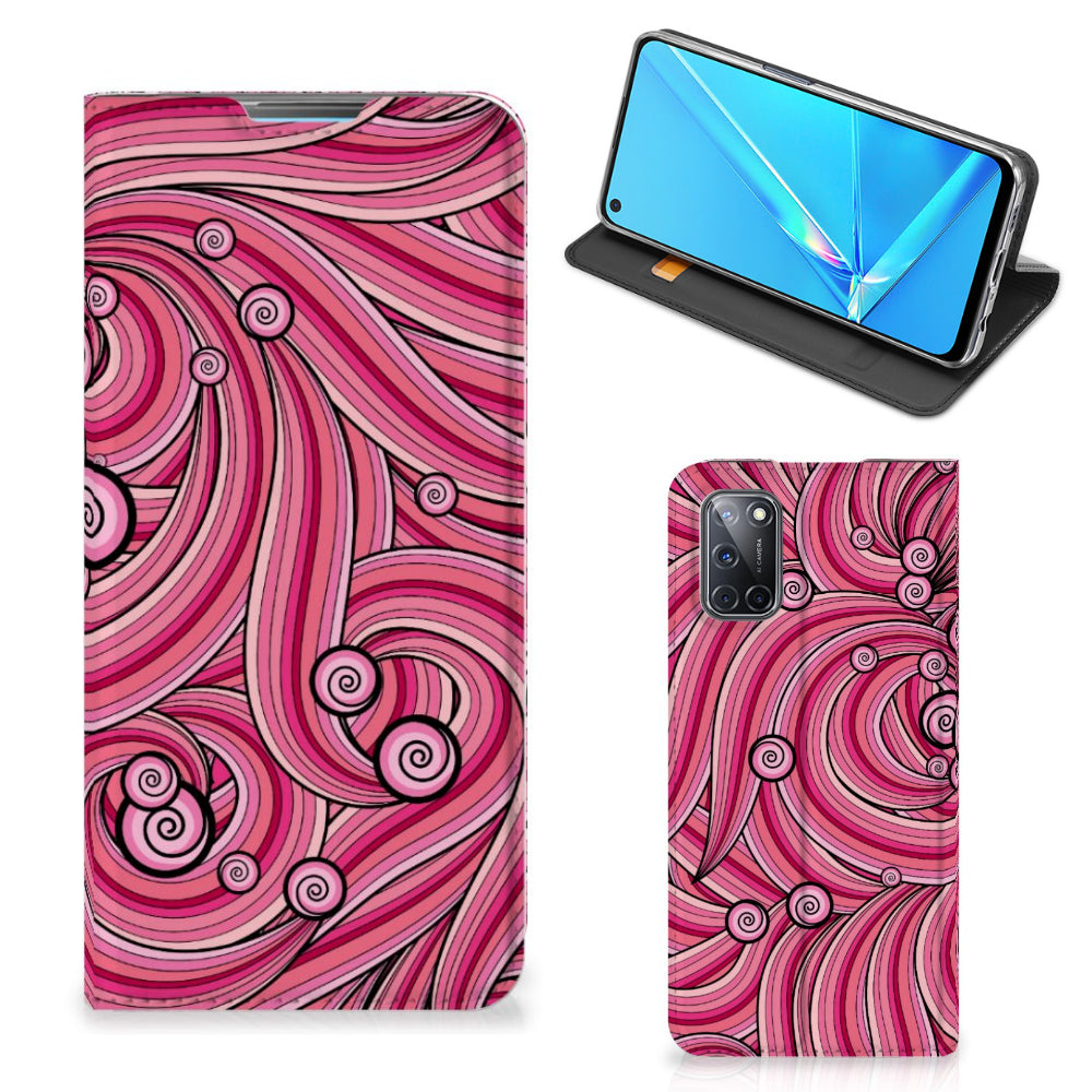 OPPO A52 | A72 Bookcase Swirl Pink