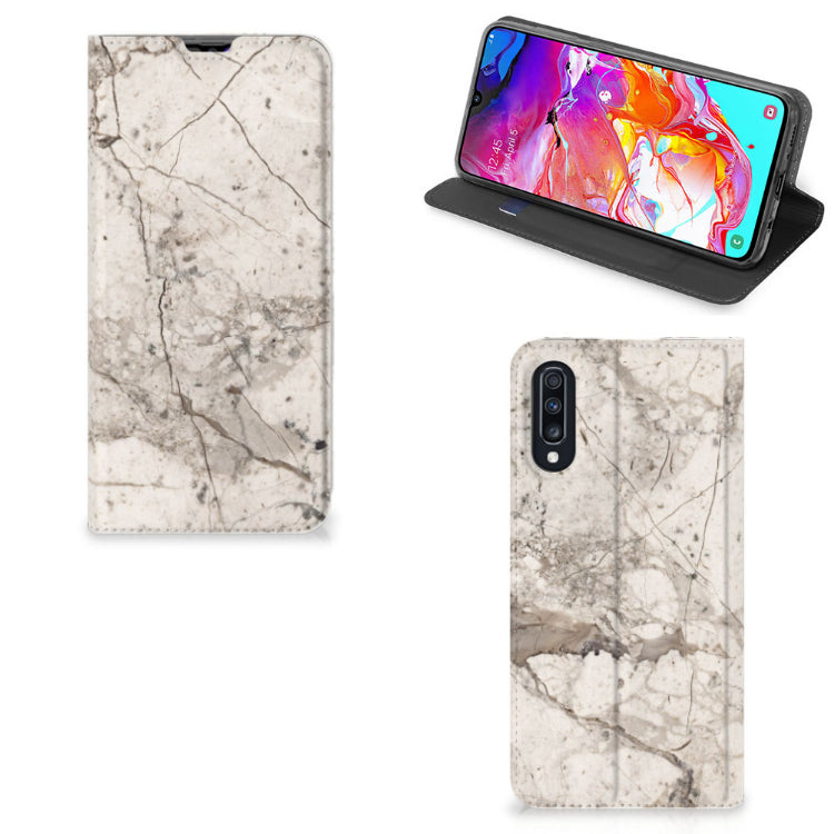 Samsung Galaxy A70 Standcase Marmer Beige