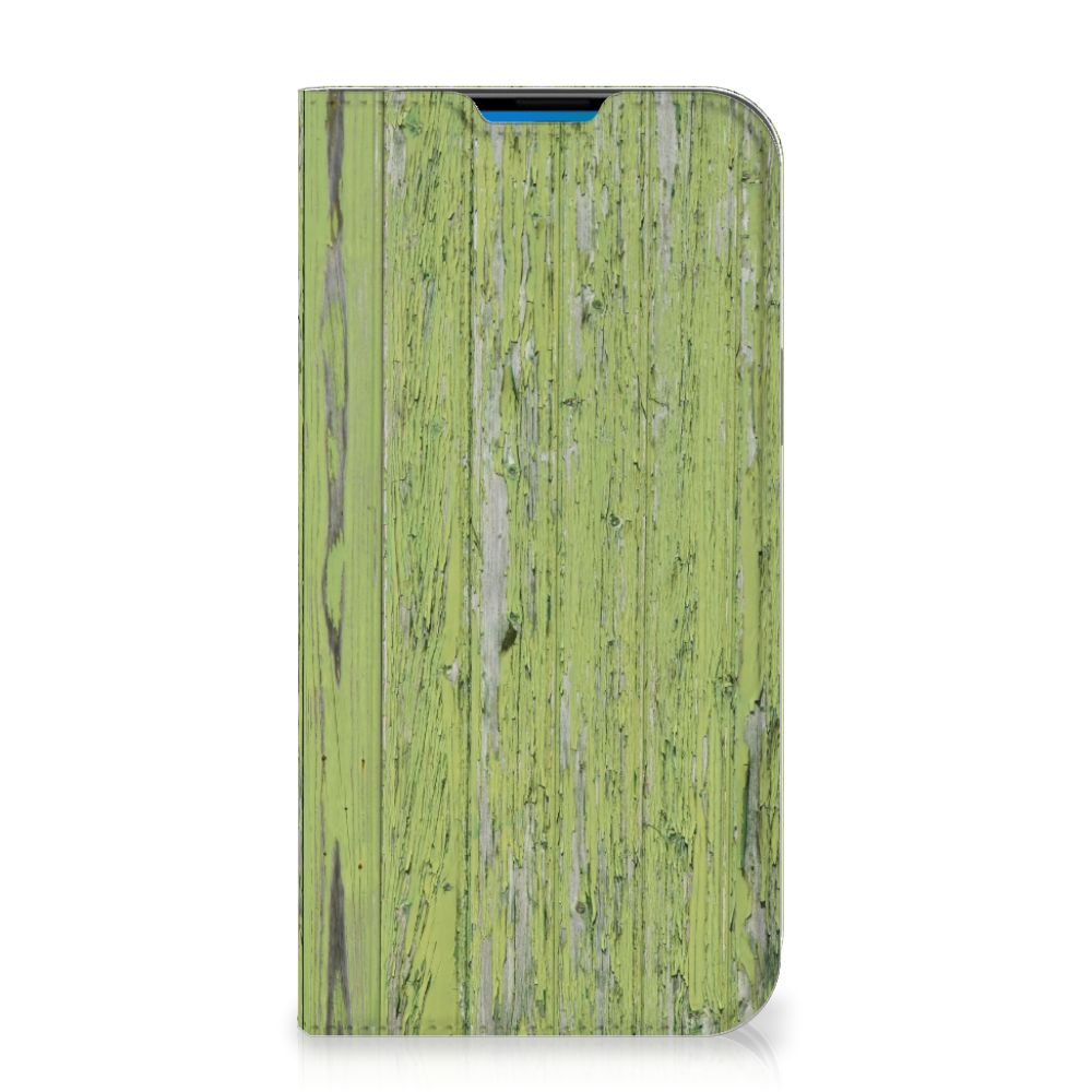 iPhone 14 Pro Max Book Wallet Case Green Wood