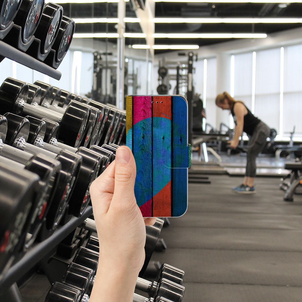 Apple iPhone X | Xs Book Style Case Wood Heart - Cadeau voor je Vriend