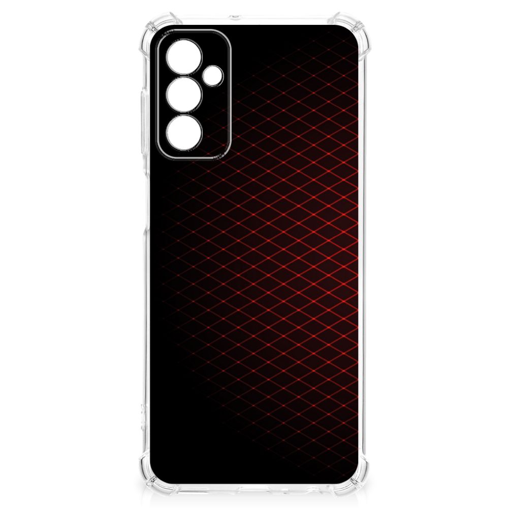 Samsung Galaxy M13 4G | M23 Doorzichtige Silicone Hoesje Geruit Rood B2C Telecom