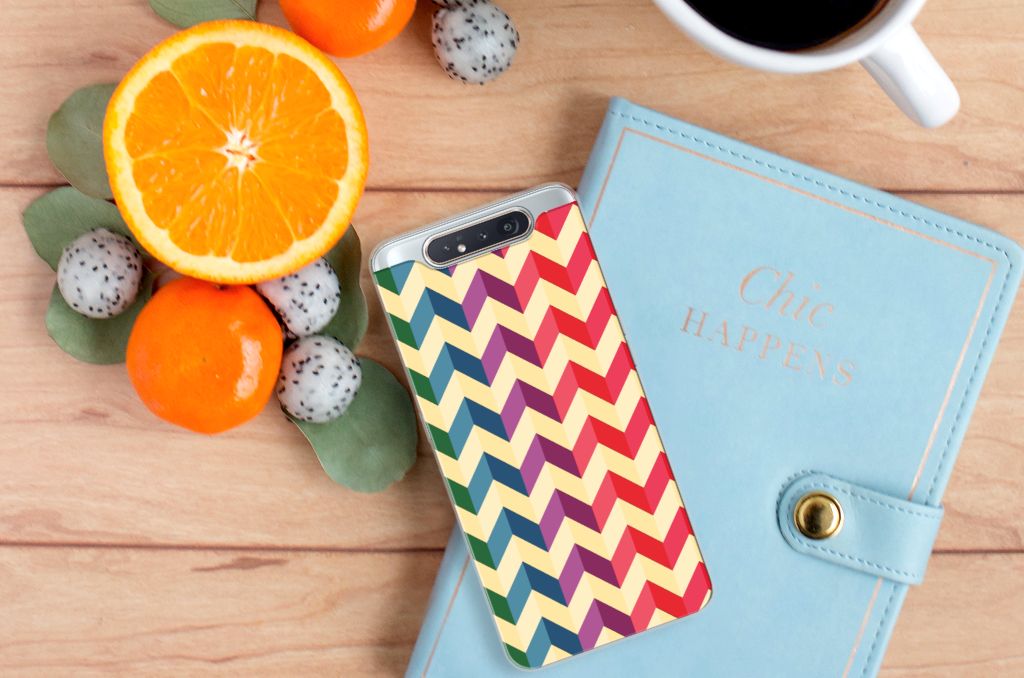 Samsung Galaxy A80 TPU bumper Zigzag Multi Color
