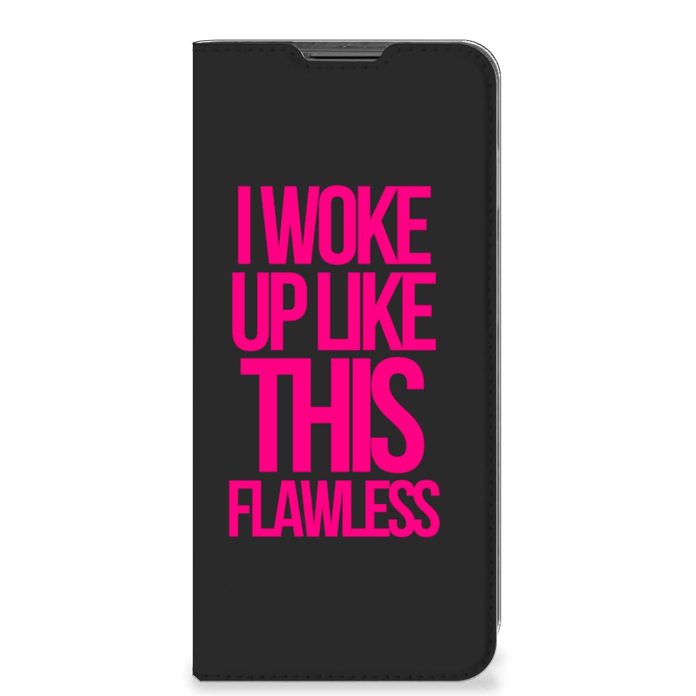 Motorola Moto G22 Hoesje met tekst Woke Up - Origineel Cadeau Zelf Maken - B2C Telecom