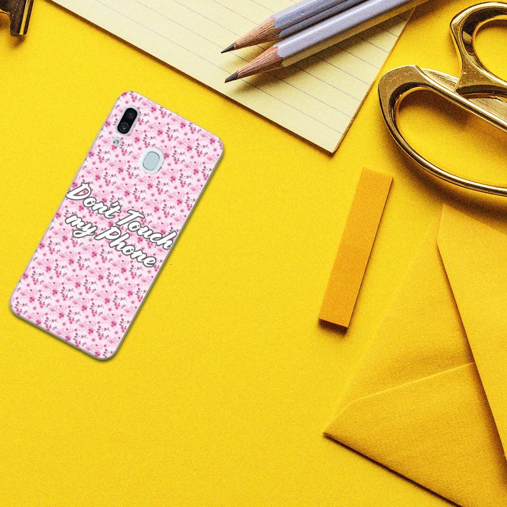 Samsung Galaxy A30 Silicone-hoesje Flowers Pink DTMP