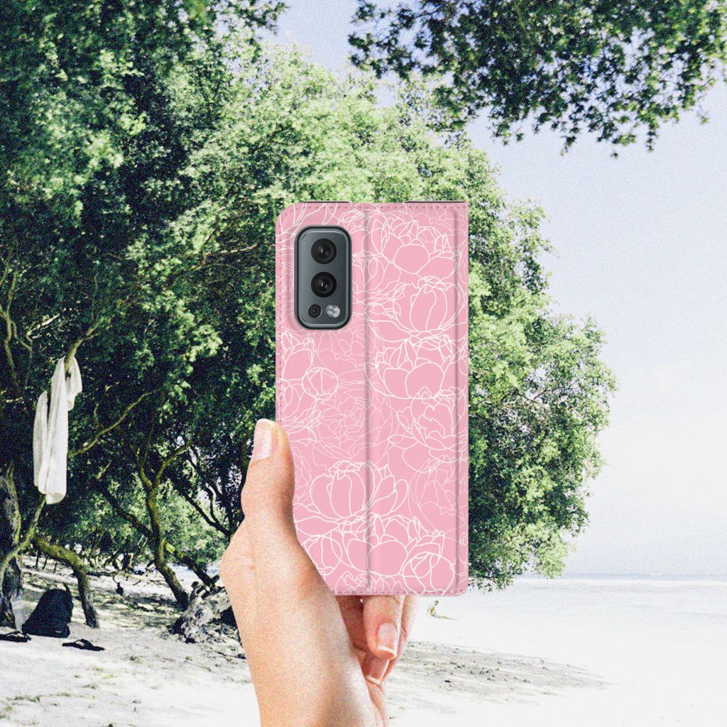 OnePlus Nord 2 5G Smart Cover White Flowers - B2C Telecom