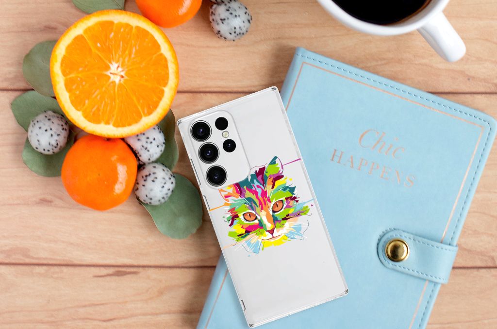 Samsung Galaxy S23 Ultra Telefoonhoesje met Naam Cat Color B2C Telecom