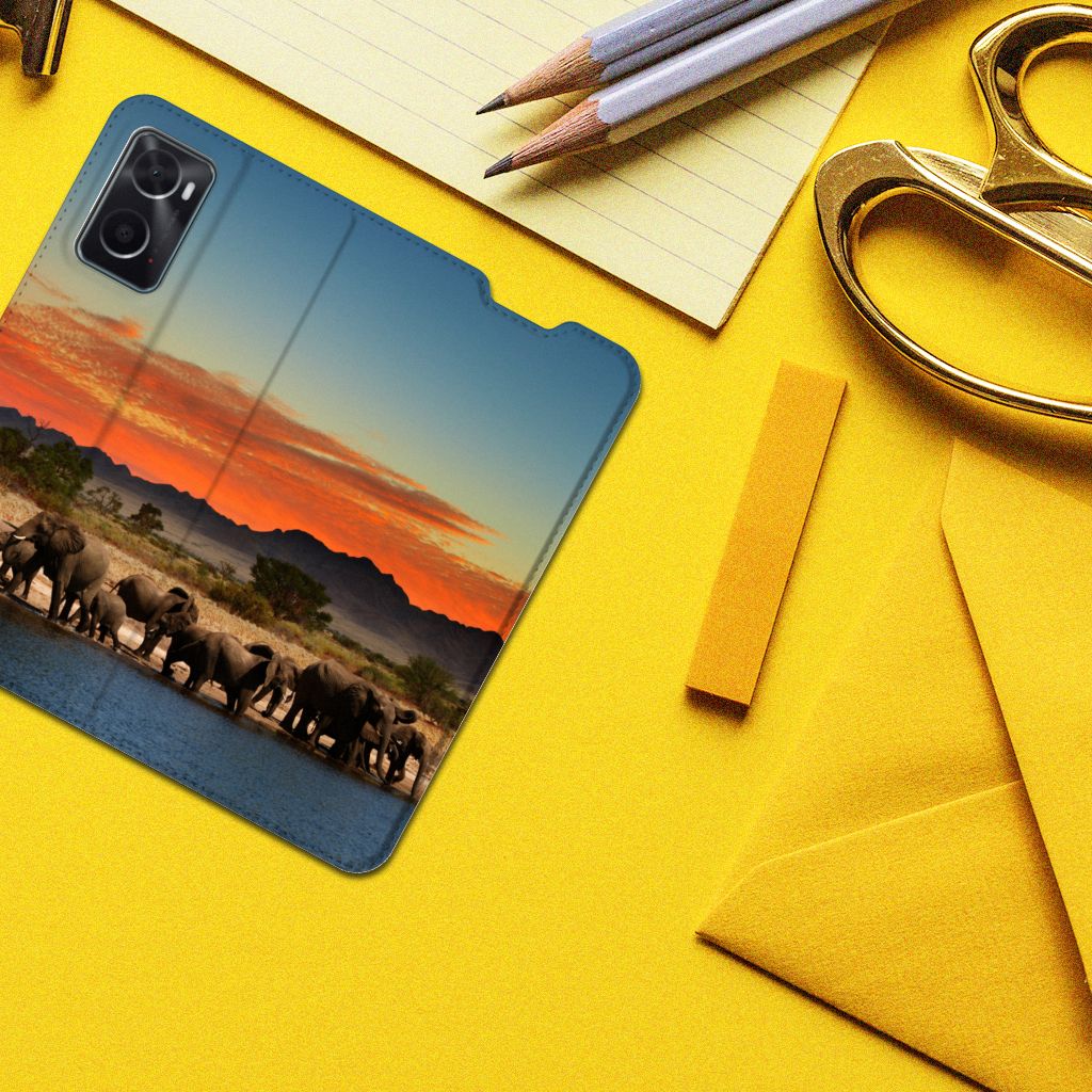 OPPO A96 | A76 Hoesje maken Olifanten - B2C Telecom