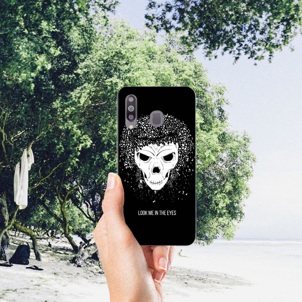 Silicone Back Case Samsung Galaxy M30 Skull Hair