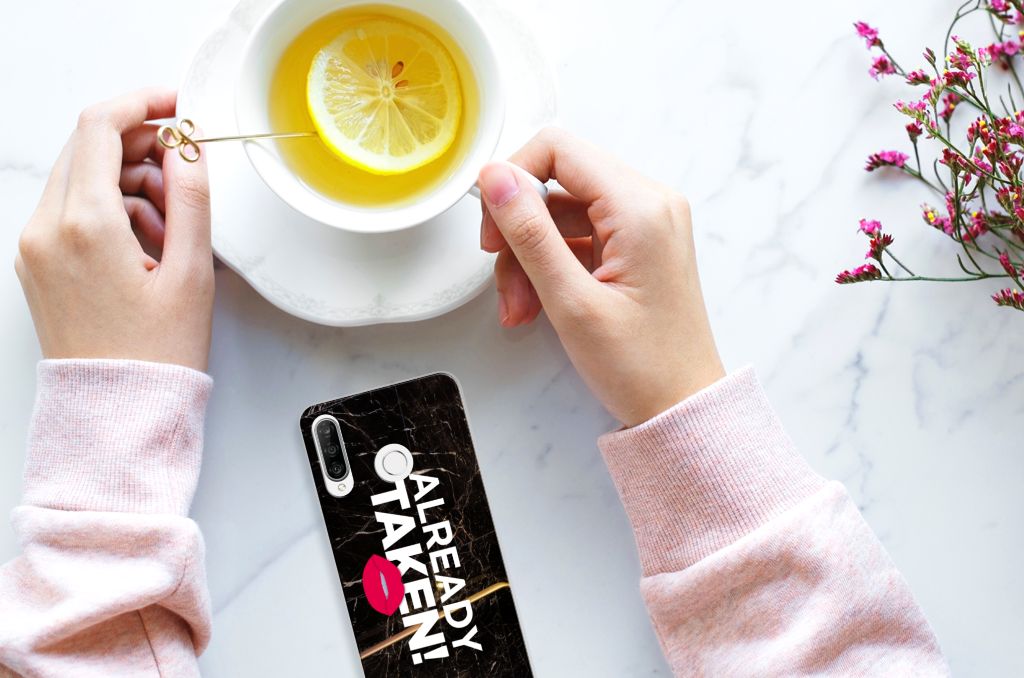 Huawei P30 Lite Siliconen hoesje met naam Already Taken Black