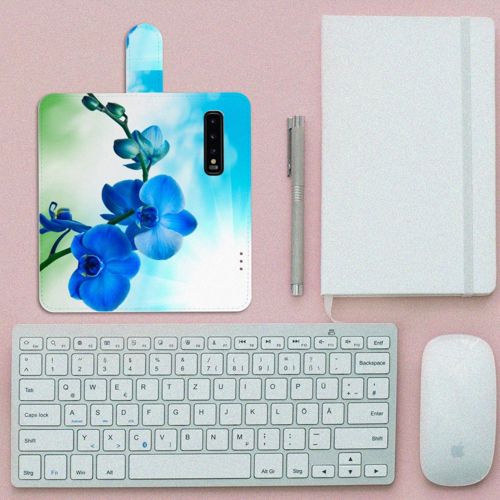 Samsung Galaxy S10 Hoesje Orchidee Blauw - Cadeau voor je Moeder
