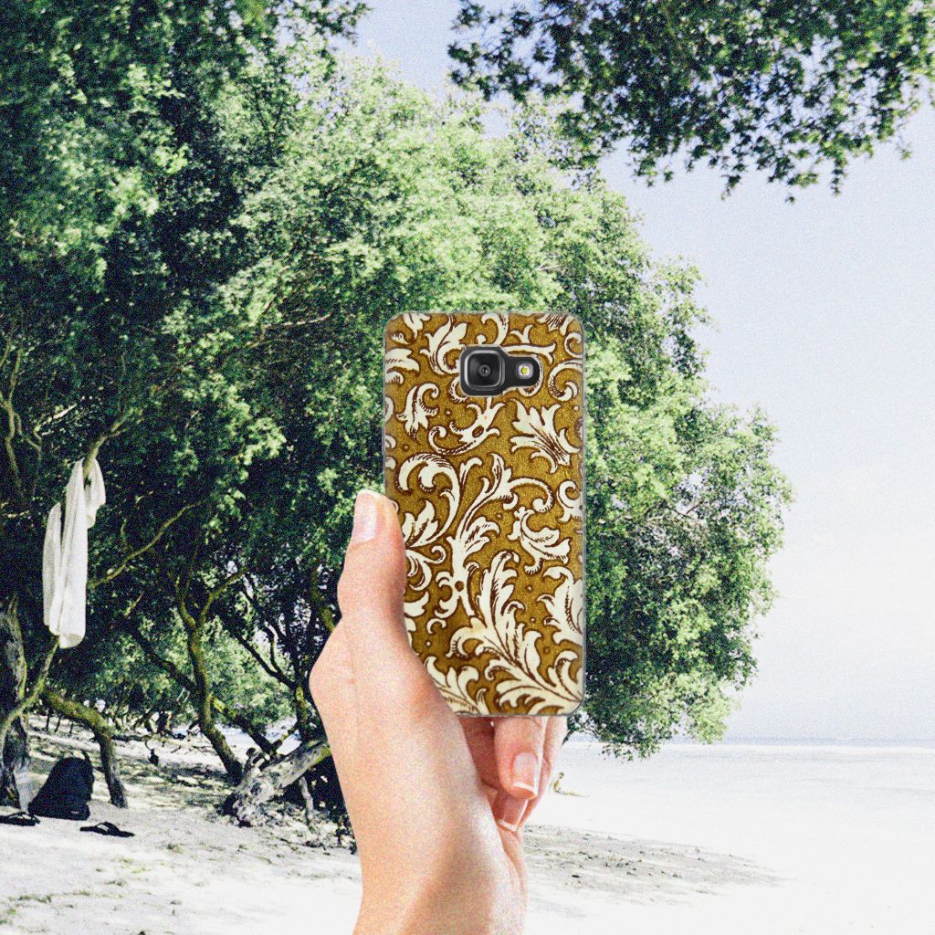 Siliconen Hoesje Samsung Galaxy A3 2016 Barok Goud