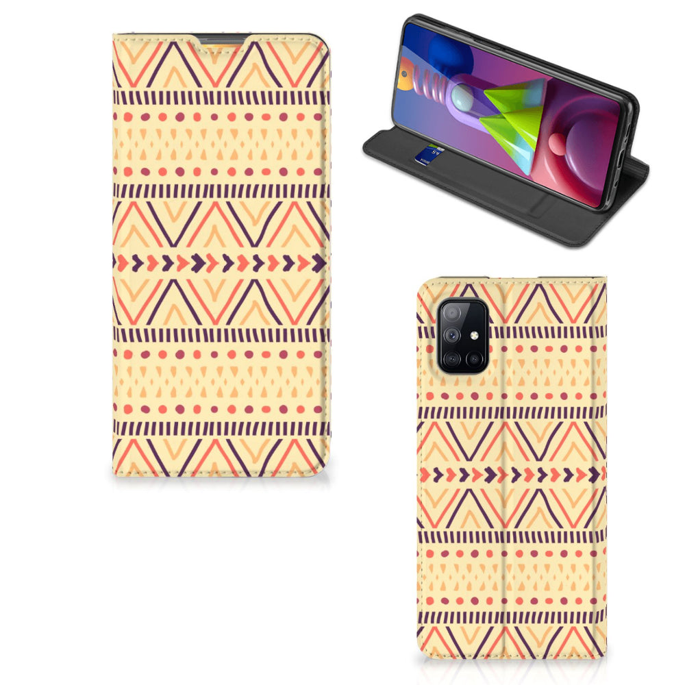 Samsung Galaxy M51 Hoesje met Magneet Aztec Yellow