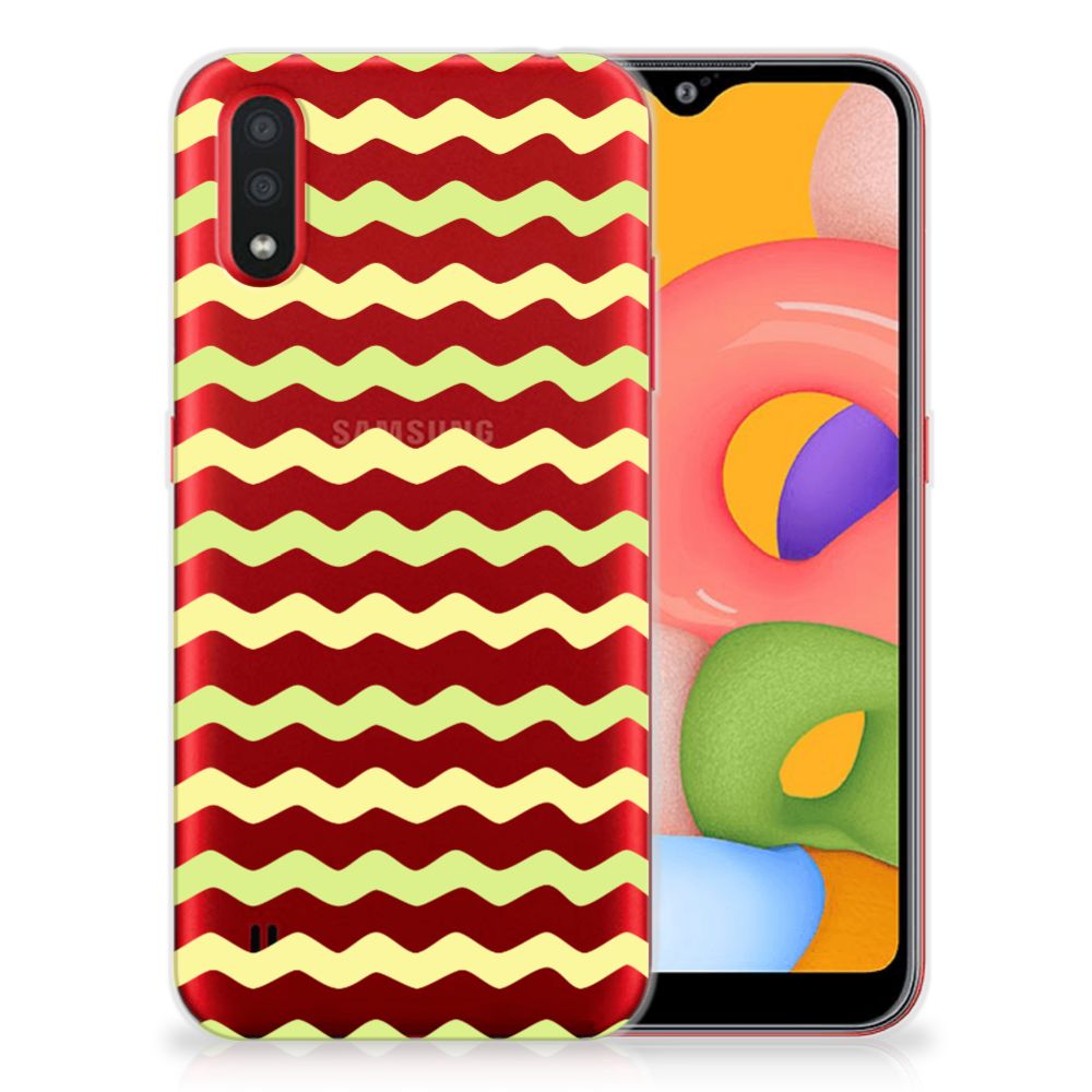 Samsung Galaxy A01 TPU bumper Waves Yellow