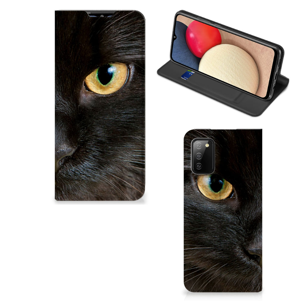 Samsung Galaxy M02s | A02s Hoesje maken Zwarte Kat