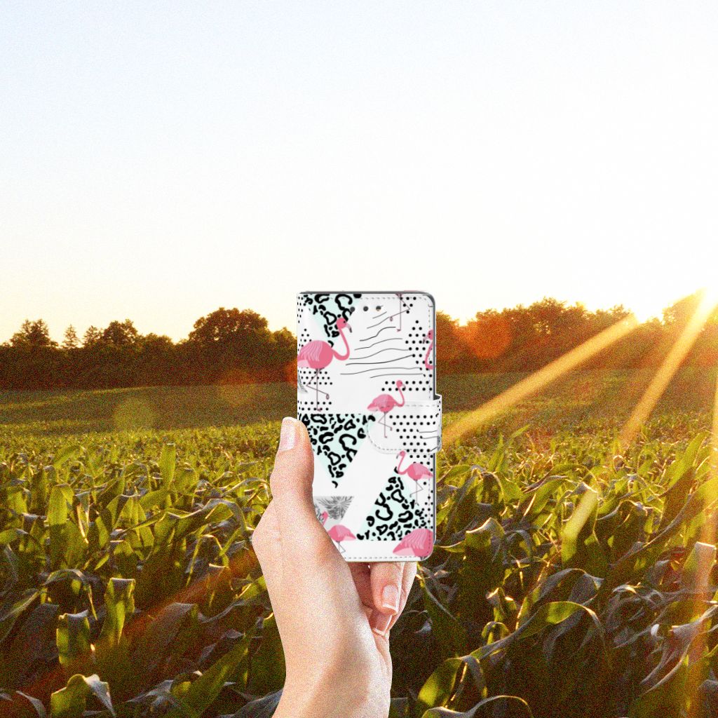 Sony Xperia X Compact Telefoonhoesje met Pasjes Flamingo Triangle