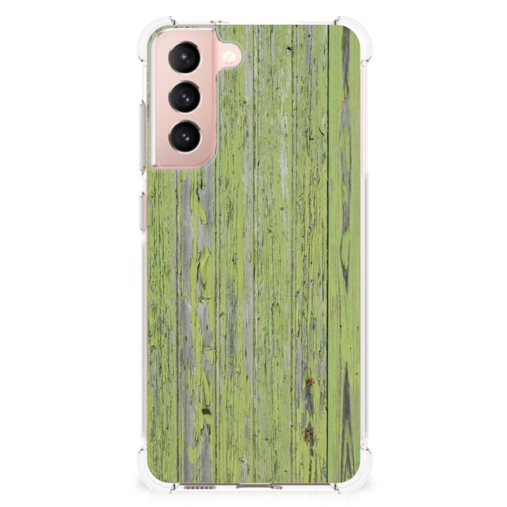 Samsung Galaxy S21 FE Stevig Telefoonhoesje Green Wood