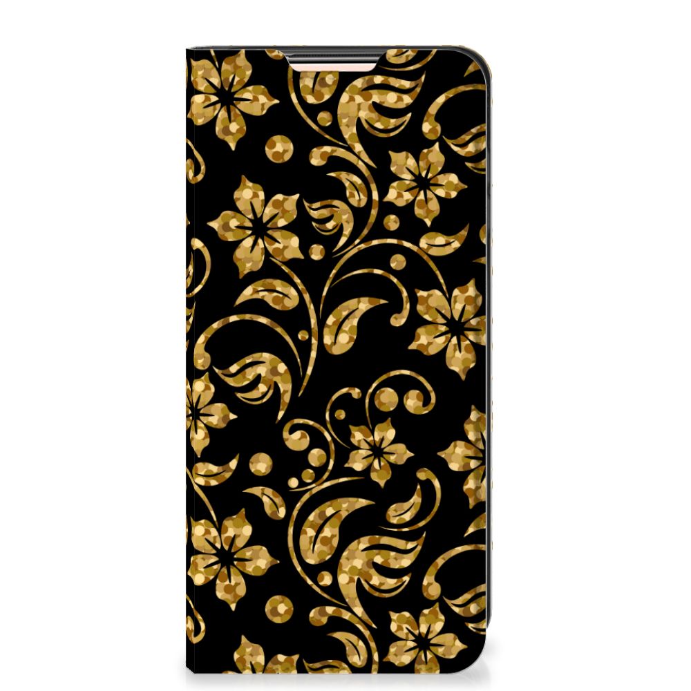 Xiaomi Redmi Note 10/10T 5G | Poco M3 Pro Smart Cover Gouden Bloemen - B2C Telecom