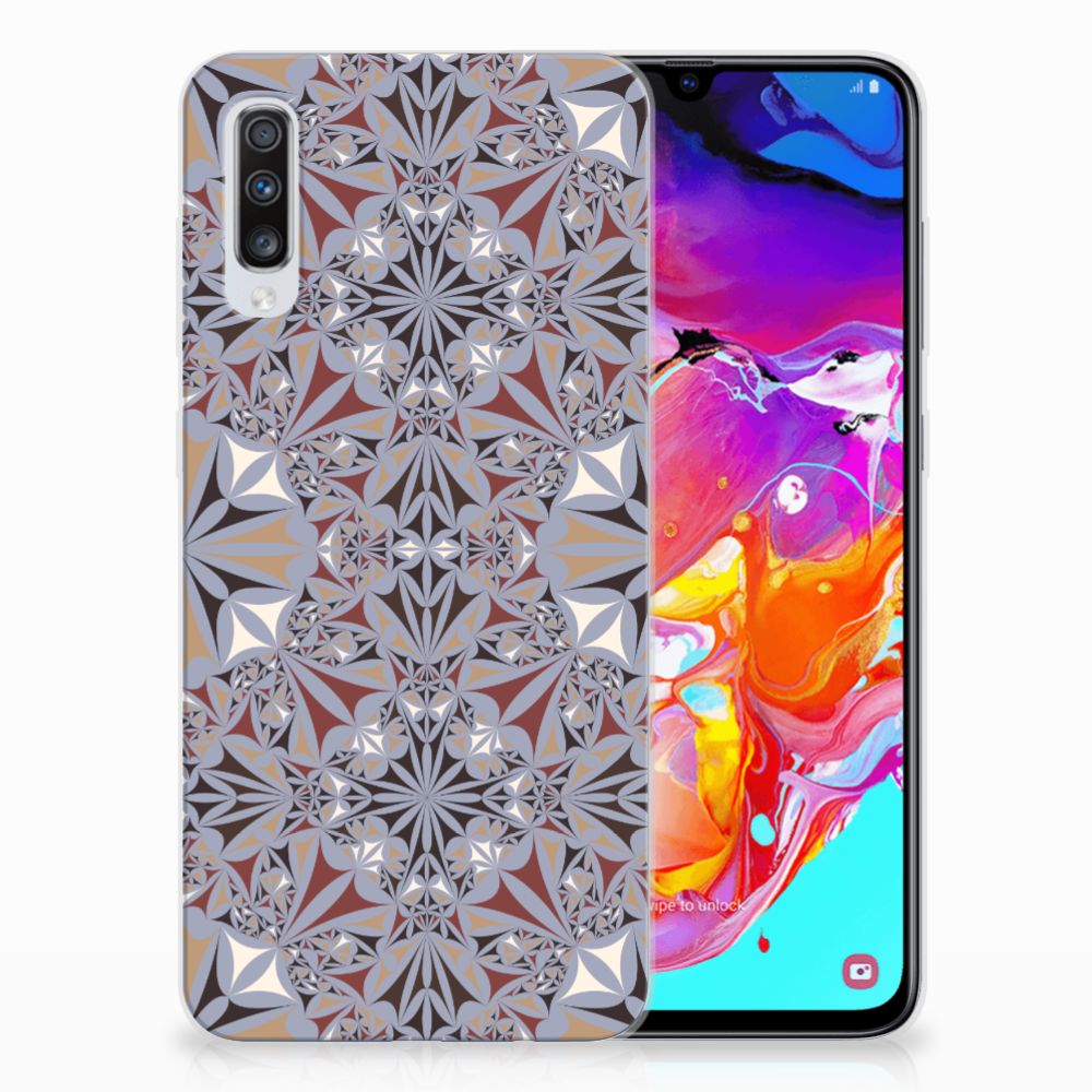 Samsung Galaxy A70 TPU Siliconen Hoesje Flower Tiles