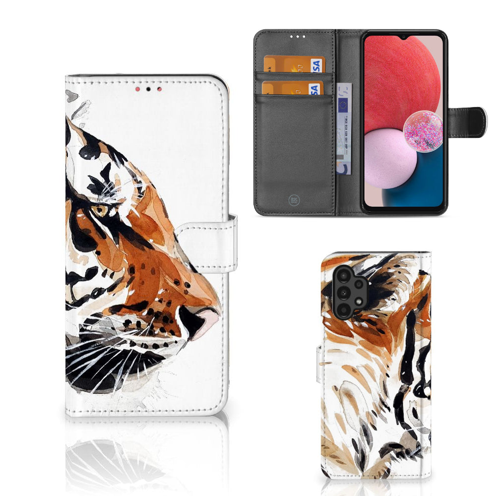 Hoesje Samsung Galaxy A13 (4G) Watercolor Tiger