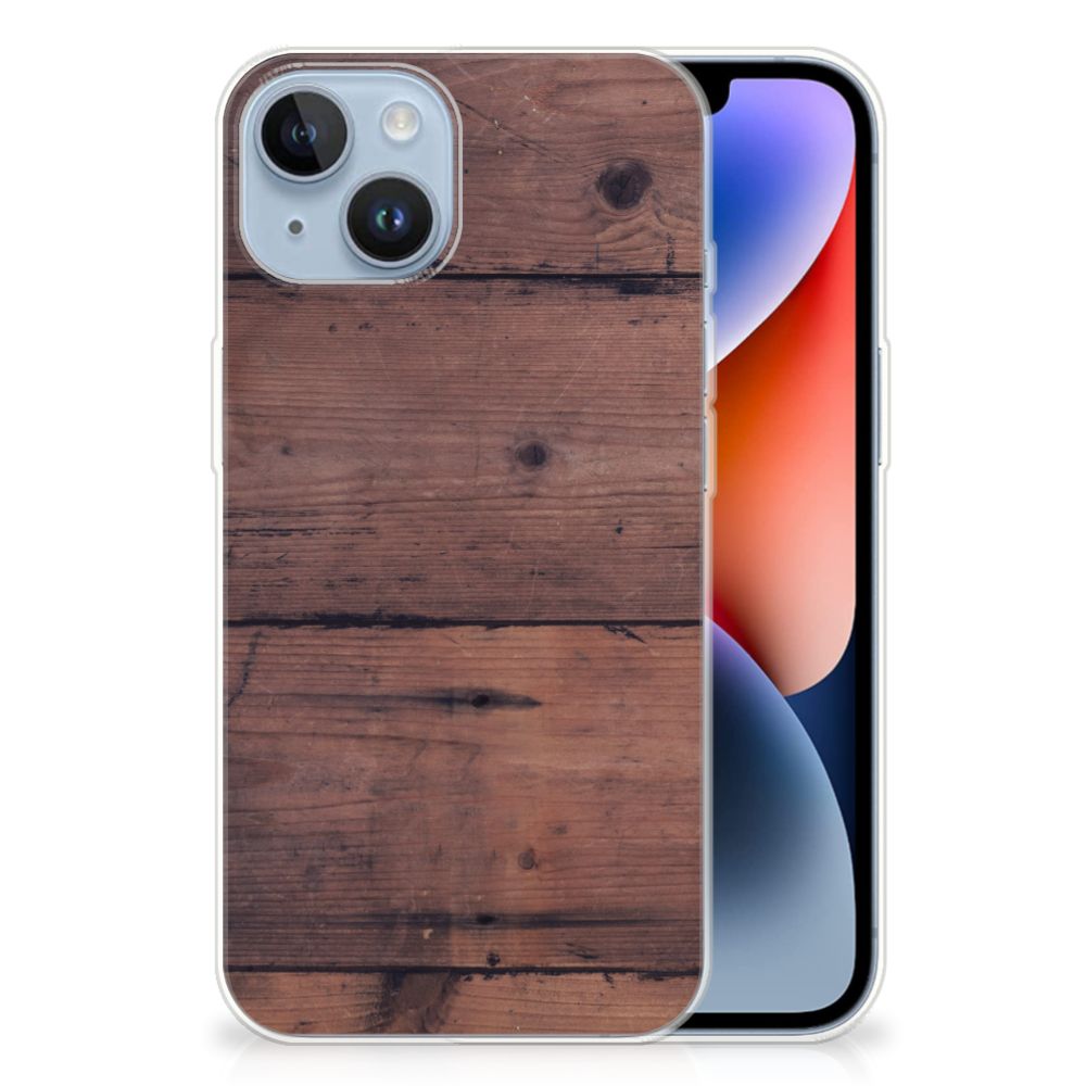 Apple iPhone 14 Bumper Hoesje Old Wood