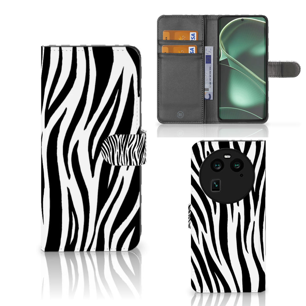 OPPO Find X6 Telefoonhoesje met Pasjes Zebra
