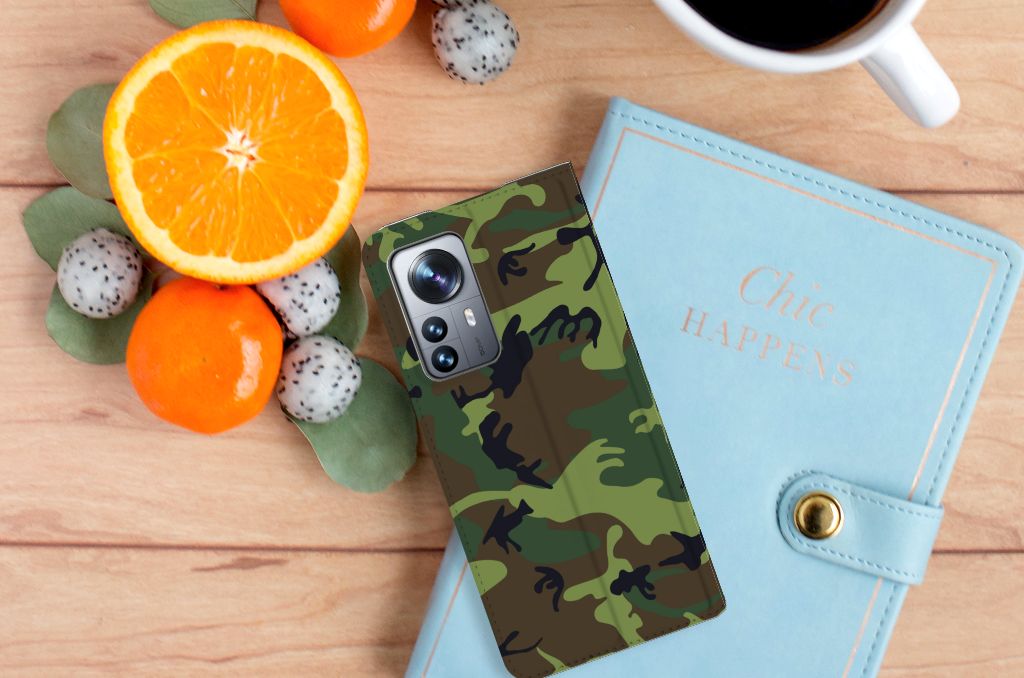 Xiaomi 12 Pro Hoesje met Magneet Army Dark - B2C Telecom