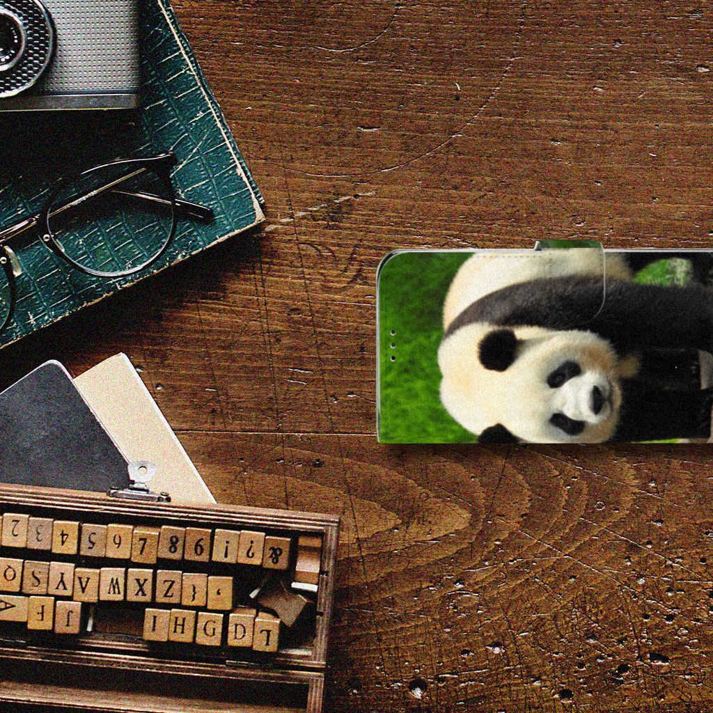 Motorola Moto G7 Power Telefoonhoesje met Pasjes Panda