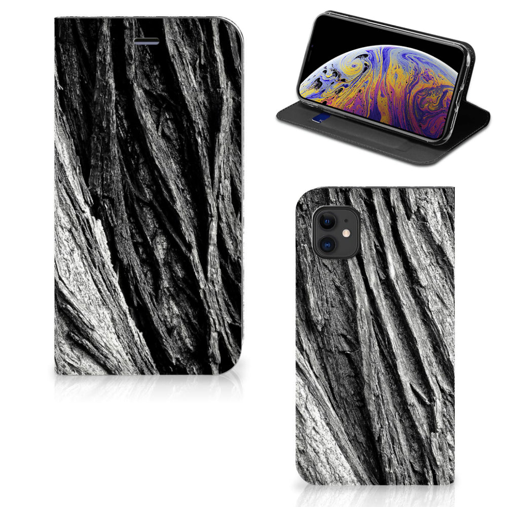 Book Wallet Case Apple iPhone 11 Boomschors Grijs