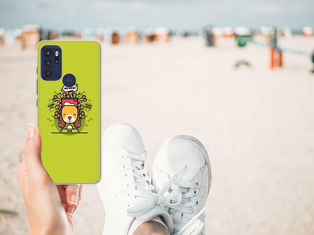 Motorola Moto G60s Telefoonhoesje met Naam Doggy Biscuit B2C Telecom