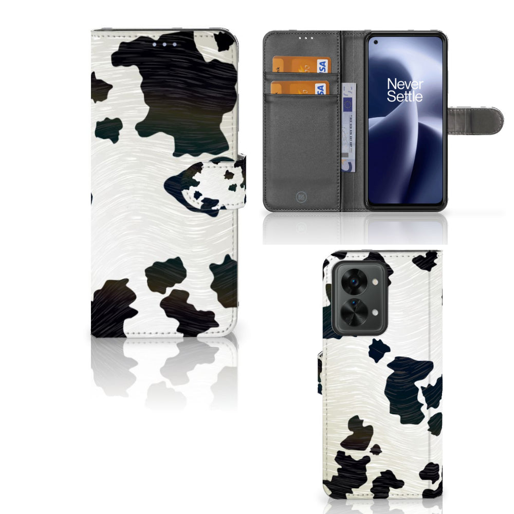 OnePlus Nord 2T Telefoonhoesje met Pasjes Koeienvlekken