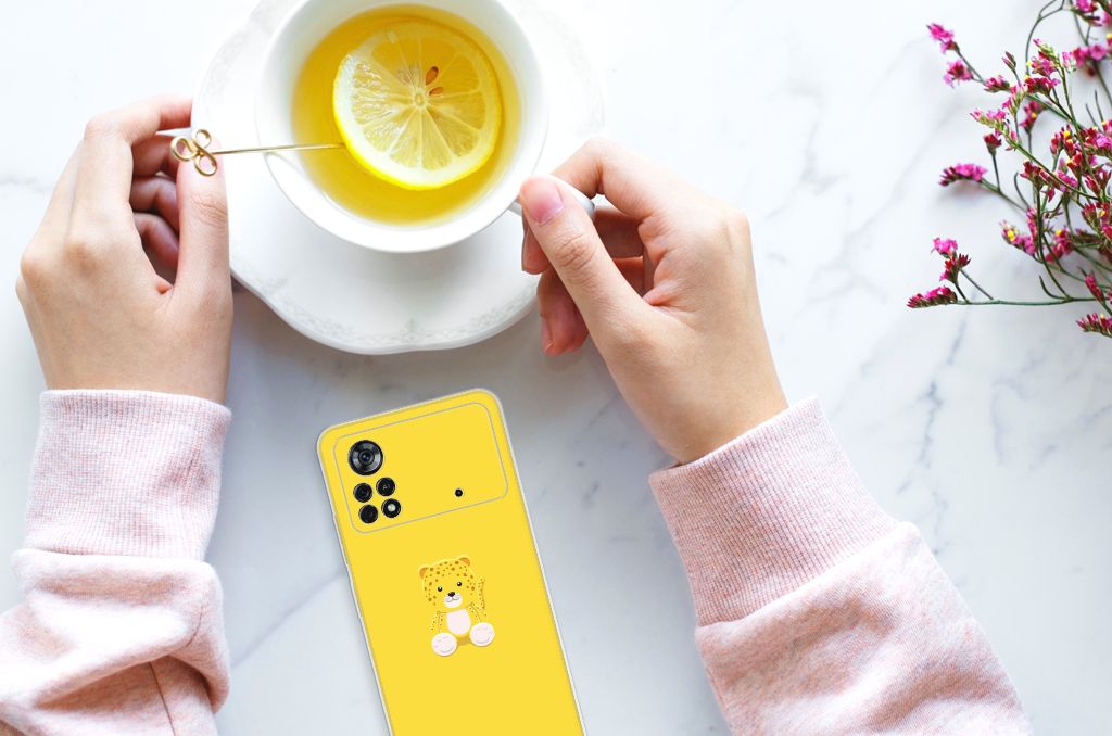 Xiaomi Poco X4 Pro 5G Telefoonhoesje met Naam Baby Leopard B2C Telecom