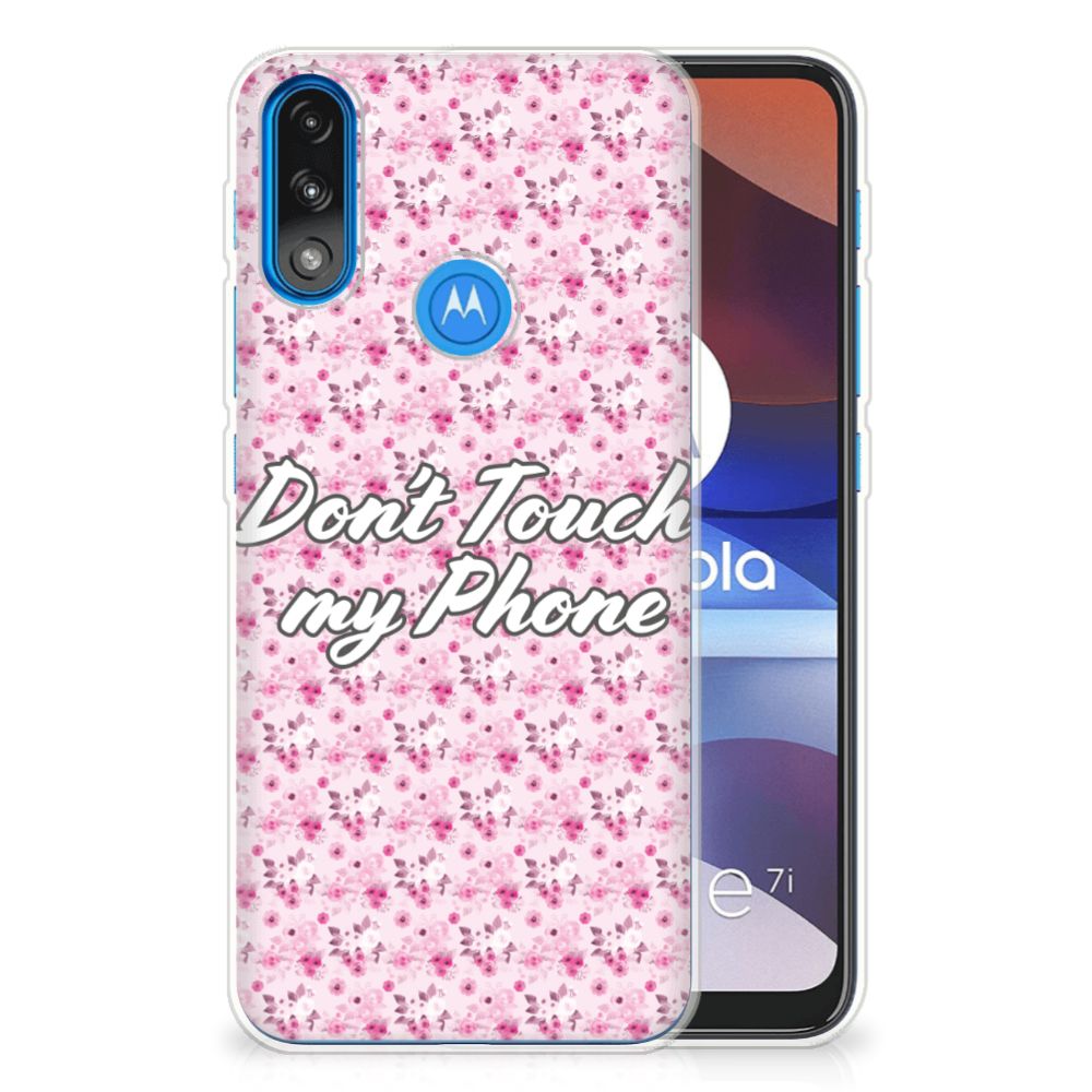 Motorola Moto E7/E7i Power Silicone-hoesje Flowers Pink DTMP B2C Telecom