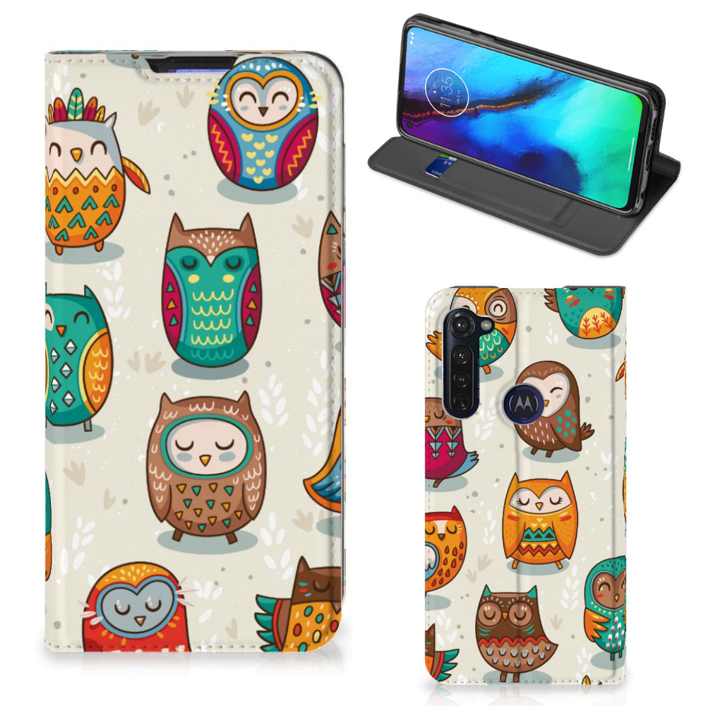 Motorola Moto G Pro Hoesje maken Vrolijke Uilen - B2C Telecom