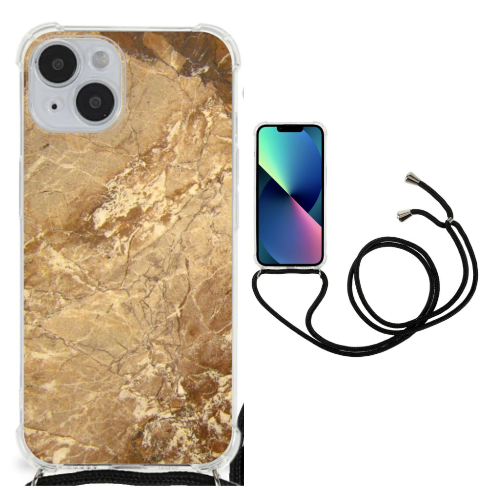 iPhone 14 Anti-Shock Hoesje Marmer Creme