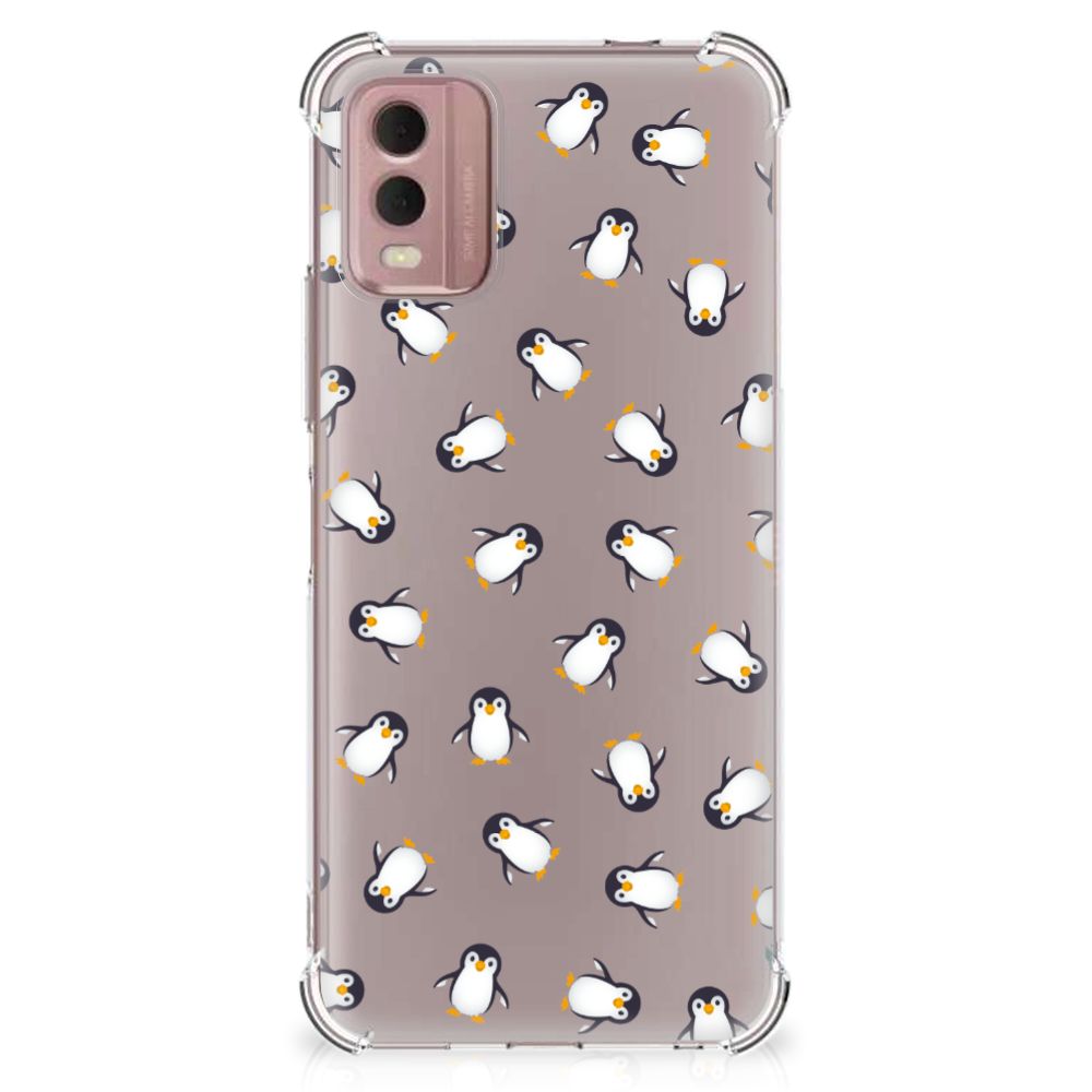 Doorzichtige Silicone Hoesje voor Nokia C32 Pinguïn