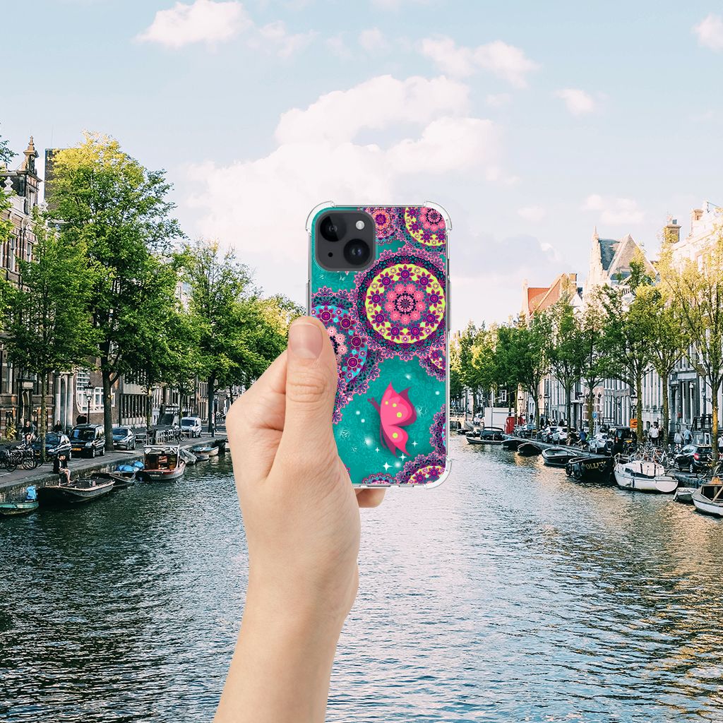 iPhone 15 Back Cover Cirkels en Vlinders B2C Telecom