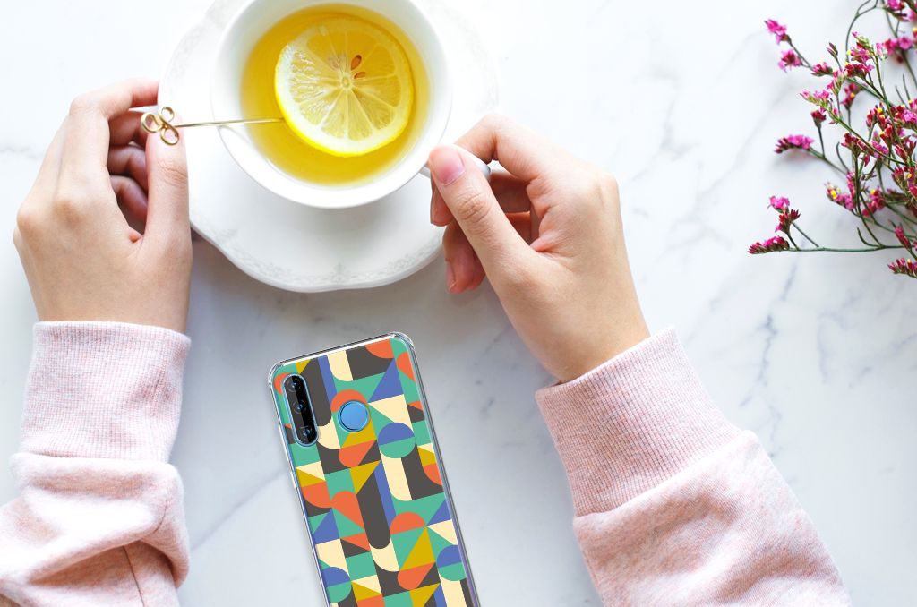 Huawei P30 Lite Doorzichtige Silicone Hoesje Funky Retro