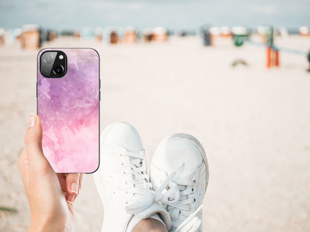 Kleurrijke Telefoonhoesje Apple iPhone 13 Pink Purple Paint B2C Telecom