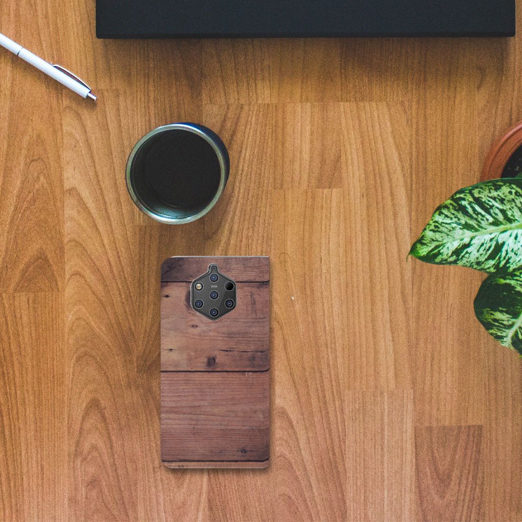 Nokia 9 PureView Book Wallet Case Old Wood
