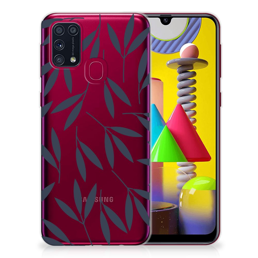 Samsung Galaxy M31 TPU Case Leaves Blue B2C Telecom