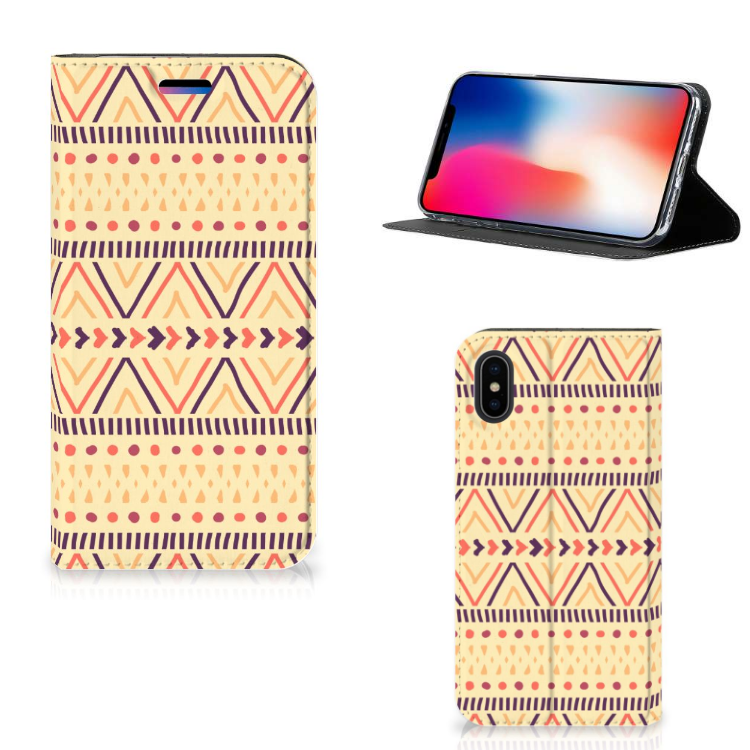 Apple iPhone X | Xs Hoesje met Magneet Aztec Yellow