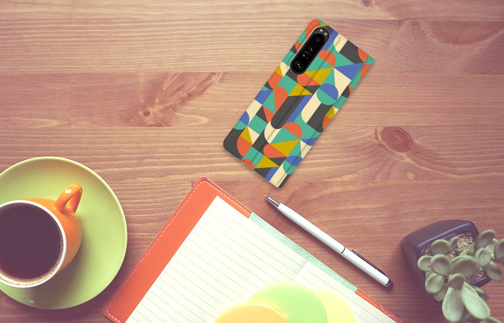 Sony Xperia 1 III Hoesje met Magneet Funky Retro - B2C Telecom