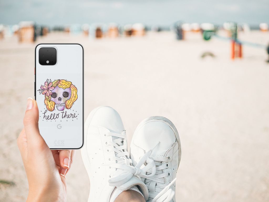 Silicone Back Case Google Pixel 4 Boho Skull B2C Telecom