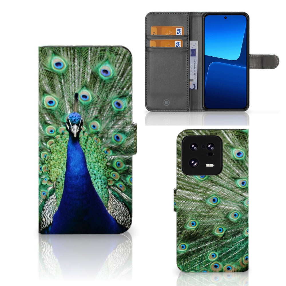 Xiaomi 13 Pro Telefoonhoesje met Pasjes Pauw