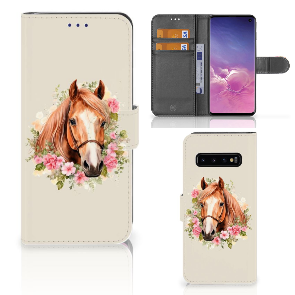 Telefoonhoesje met Pasjes voor Samsung Galaxy S10 Paard