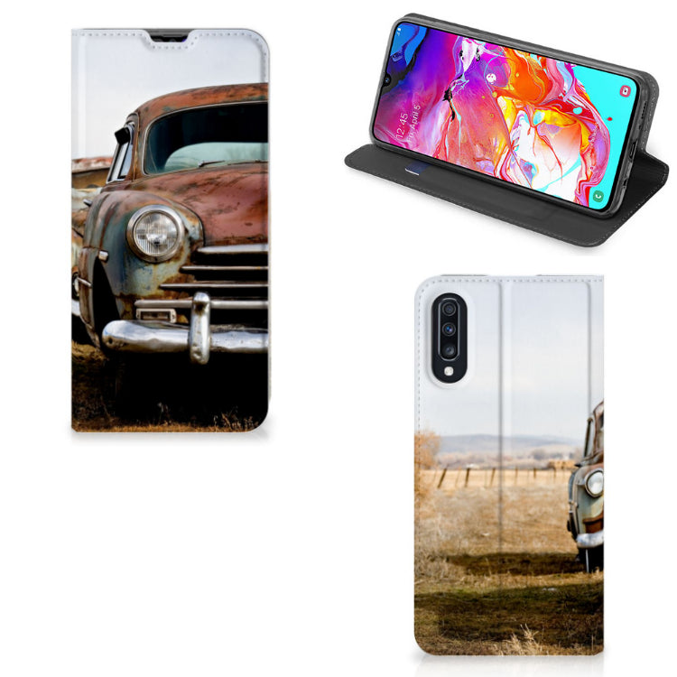 Samsung Galaxy A70 Stand Case Vintage Auto